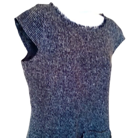 VINTAGE CYNTHIA ROWLEY Gray Knit Office Pencil Dress Size 8 - Picture 2 of 7